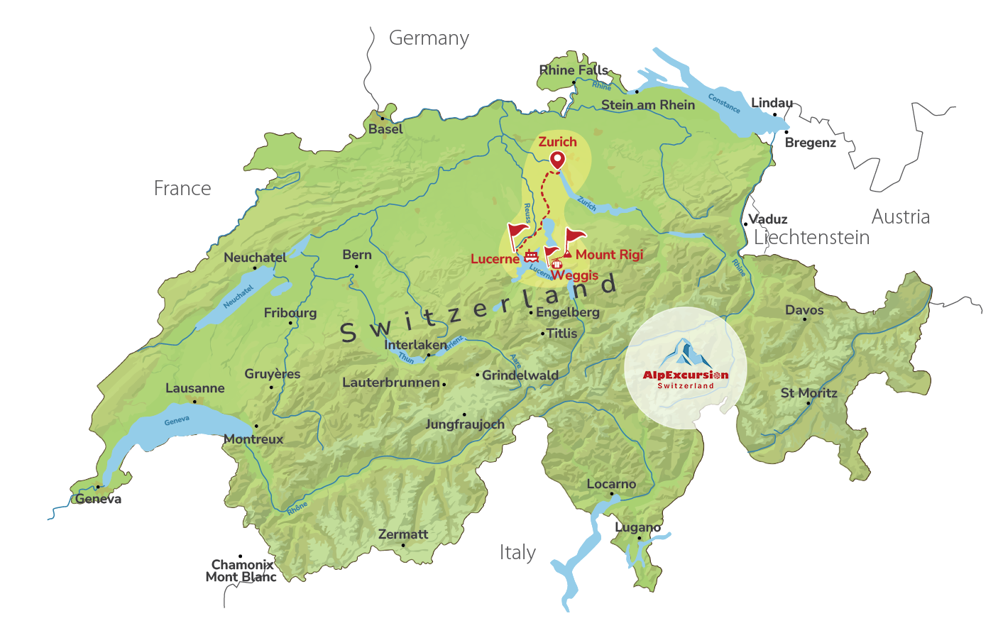 Experience Mount Rigi - The Queen of the Swiss Alps on the trip from Zurich
