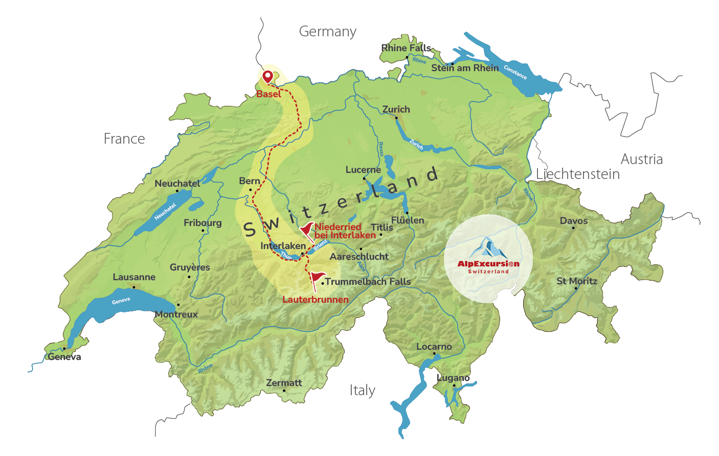Guided Tour: Mürren Via Ferrata and Private Lakeside Picnic from Basel