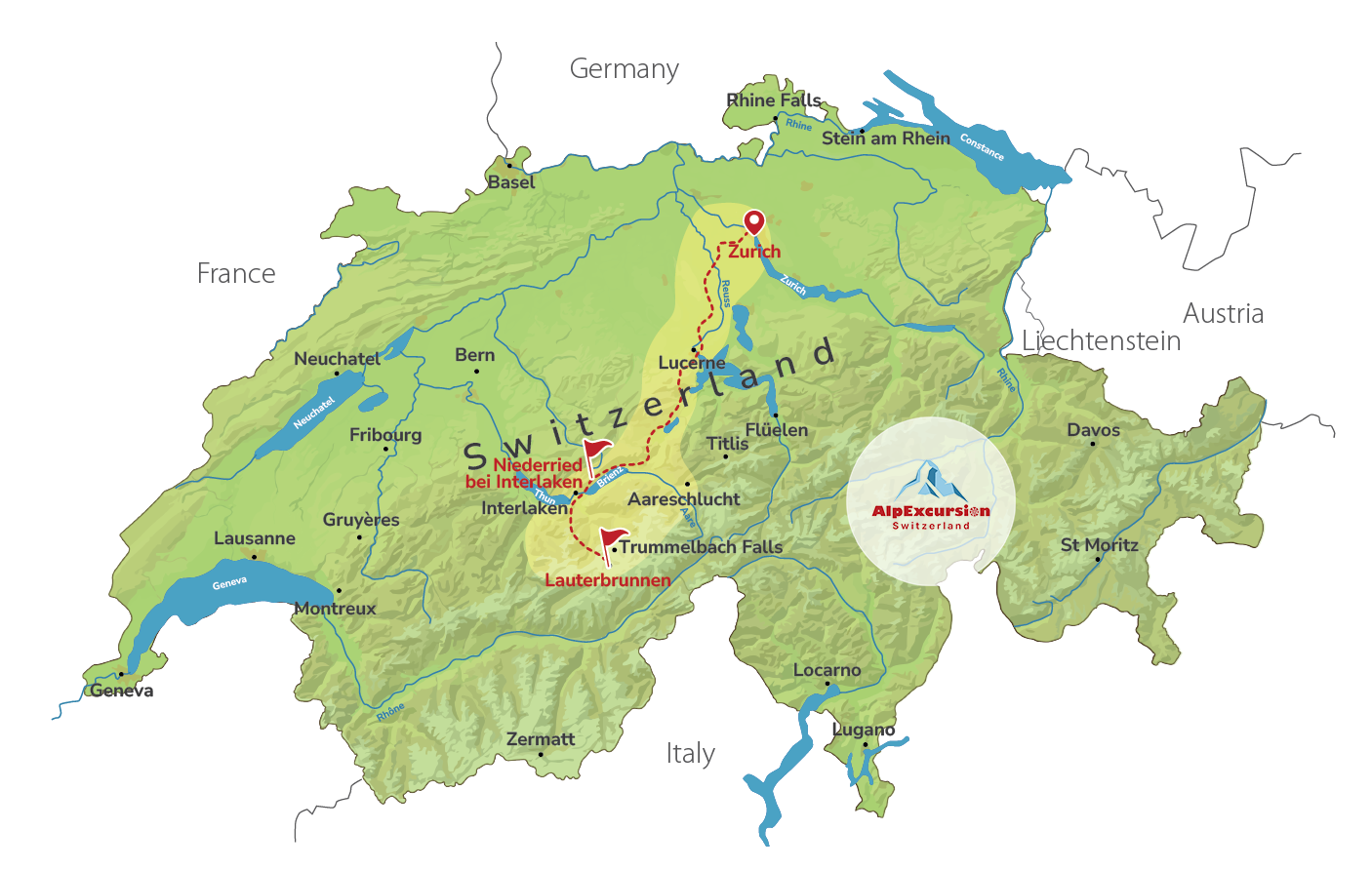 Guided Tour: Mürren Via Ferrata and Private Lakeside Picnic from Zurich