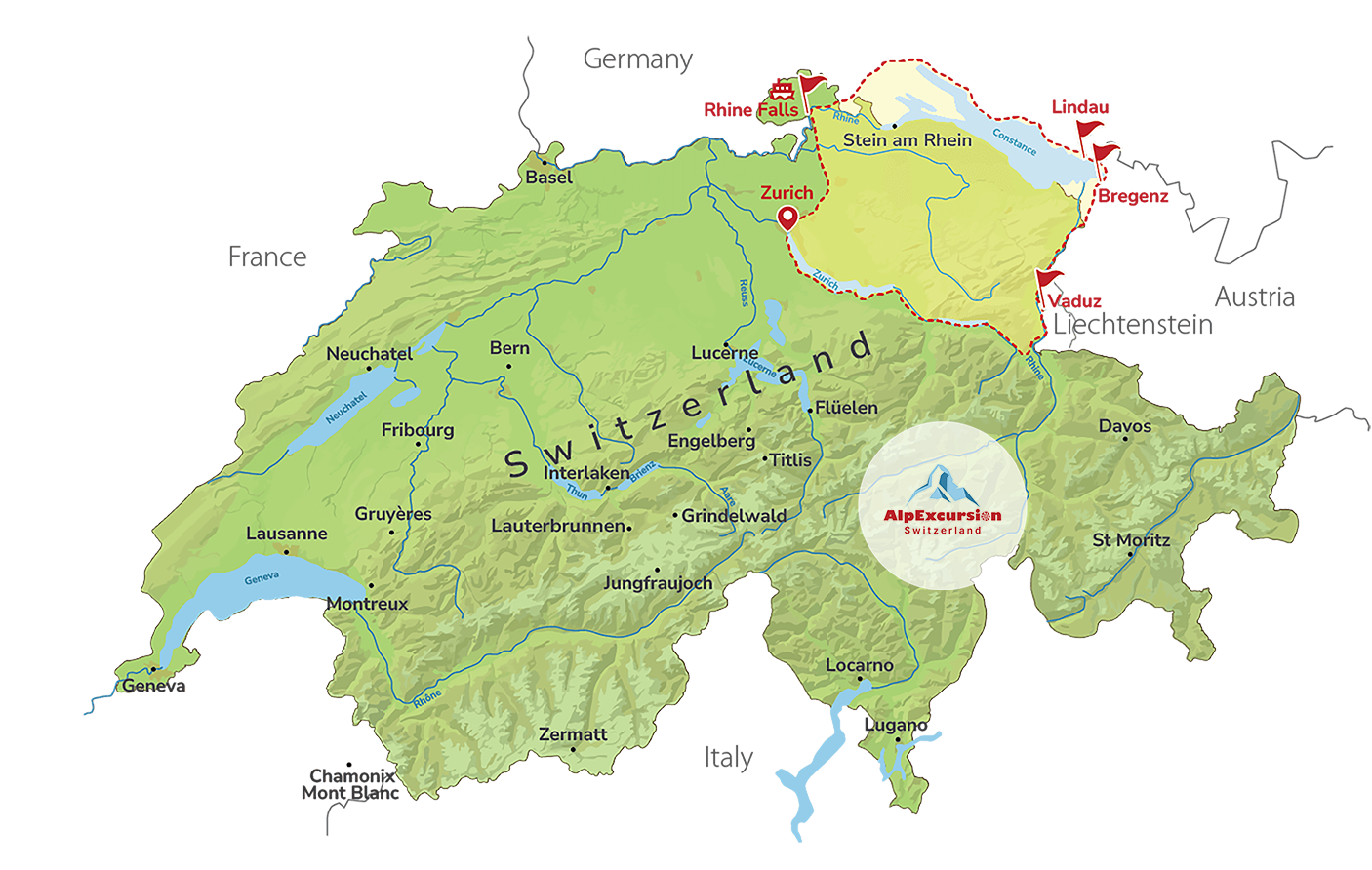 Private Day Trip to 4 Countries: Liechtenstein, Austria, Germany & Switzerland from Zurich