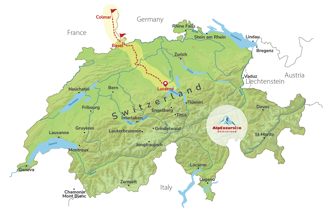Swiss Basel & Colmar in France on a Day Trip from Lucerne