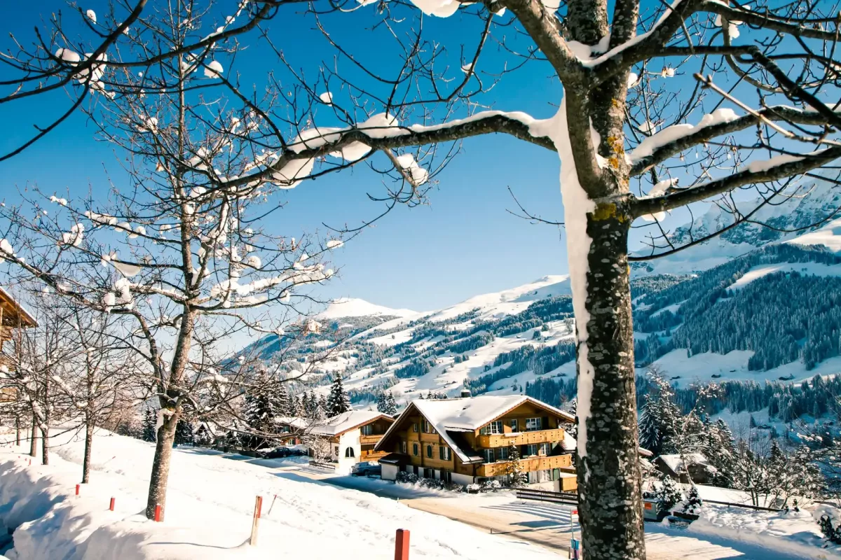 Snowy Adelboden Switzerland