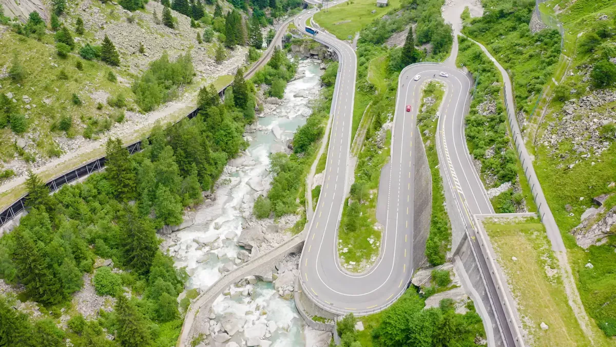 drive to Andermatt Switzerland