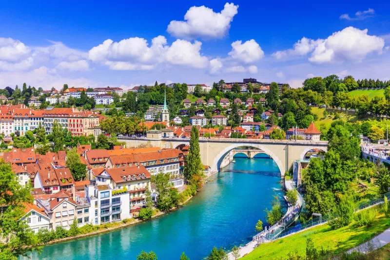 Aare River in Bern Switzerland