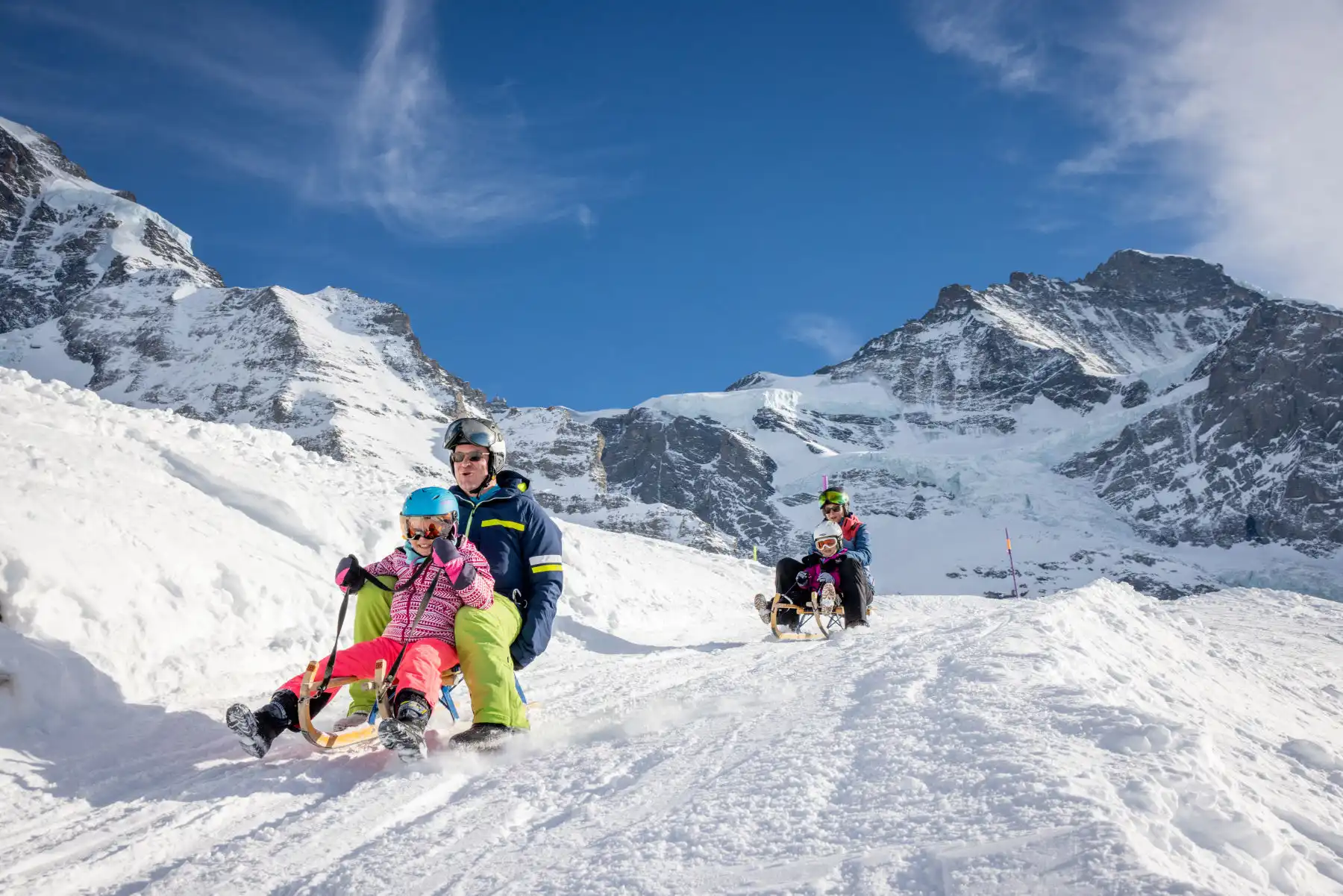 family sledding