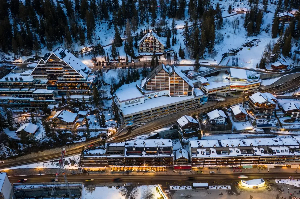 snowy Crans Montana Switzerland
