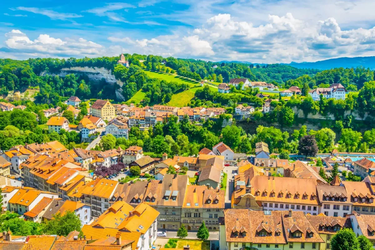 Panorama views of Fribourg