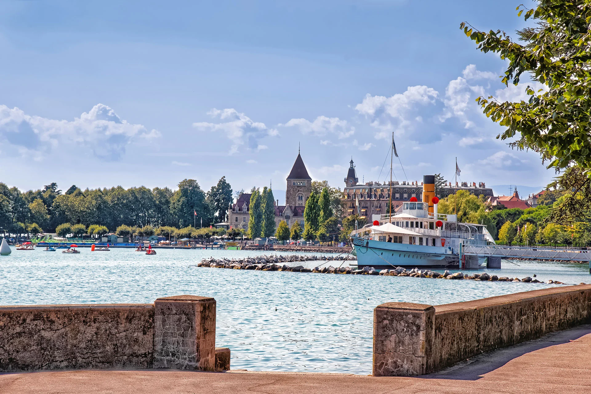lake Geneva in Lausanne Swiss