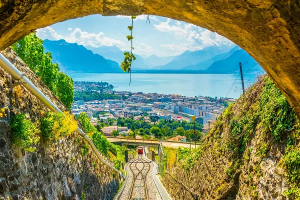 Vevey is a Swiss town on lake Geneva Switzerland